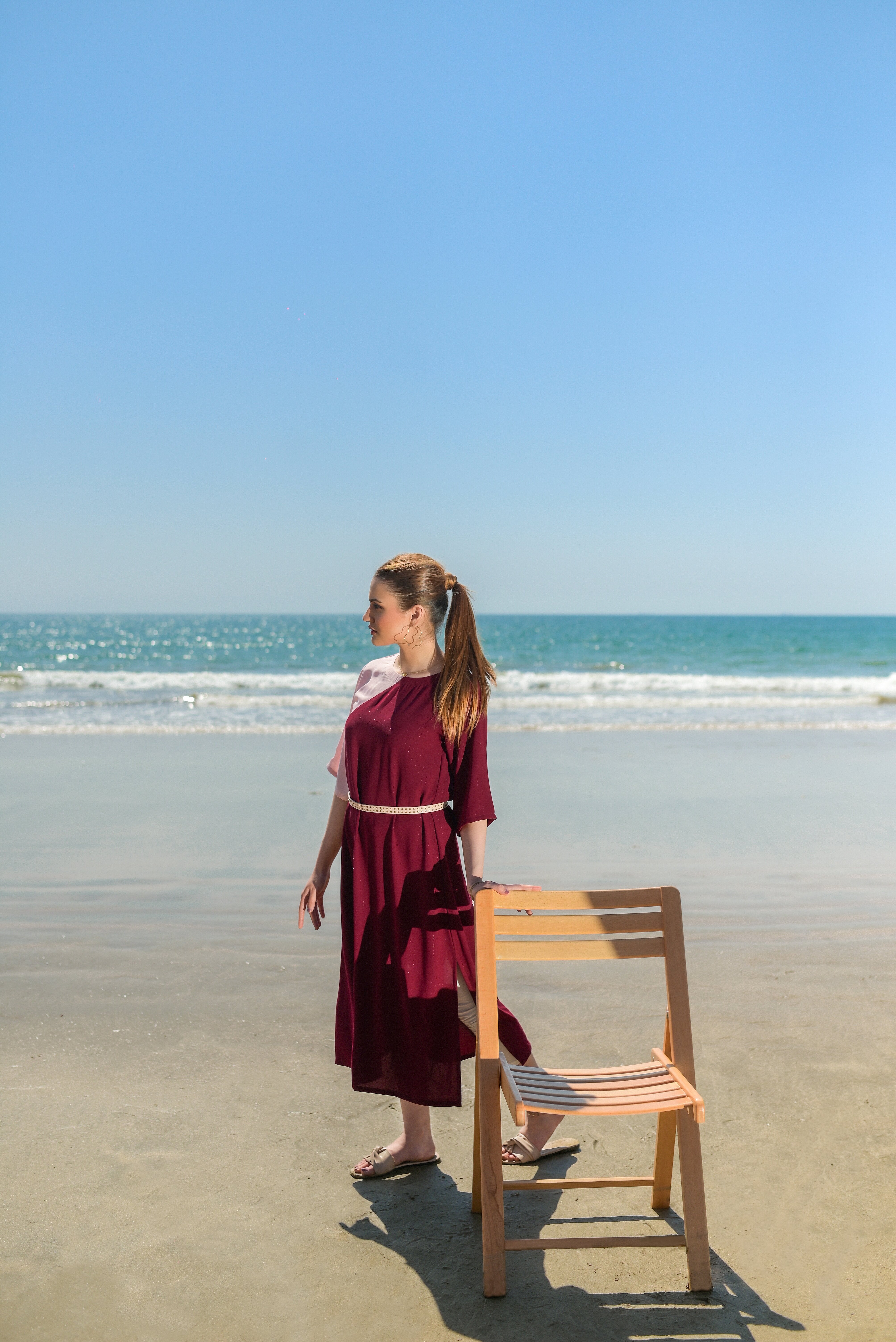 Shimmer Color Block Long Shirt